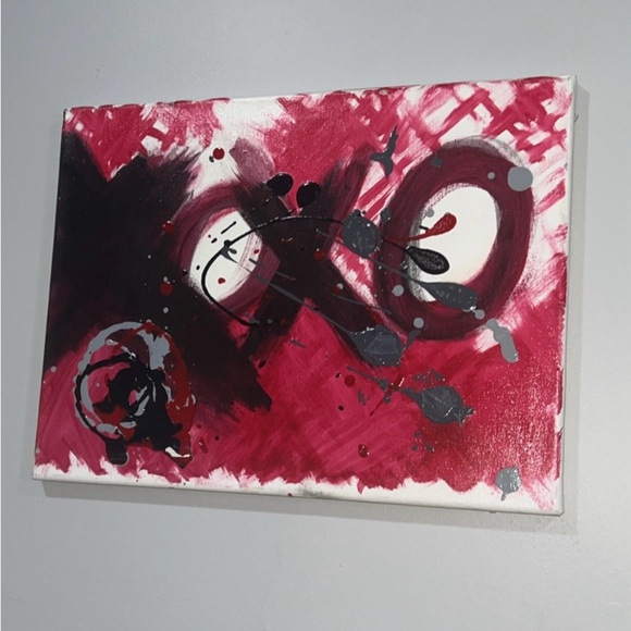 New Handmade Abstract XOXO Painting on Canvas 16 x 12 - Picture 8 of 8